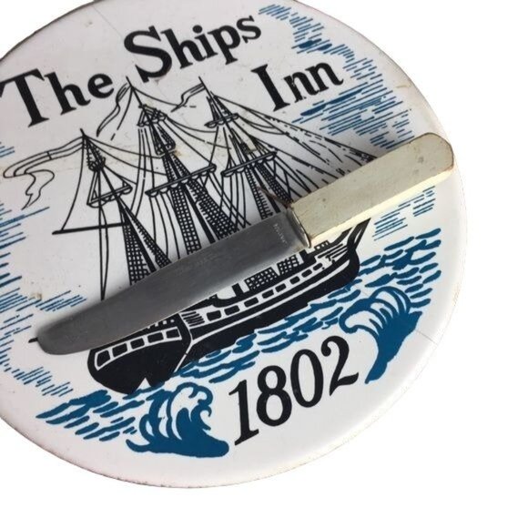 Vtg Nautical Ships Inn Rope Covered Cheese Dish - Picture 4 of 7